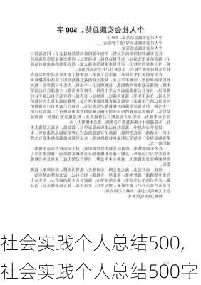 社会实践个人总结500,社会实践个人总结500字