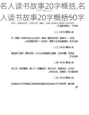 名人读书故事20字概括,名人读书故事20字概括50字