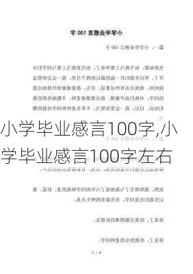 小学毕业感言100字,小学毕业感言100字左右