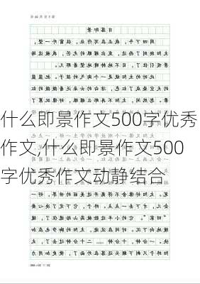 什么即景作文500字优秀作文,什么即景作文500字优秀作文动静结合