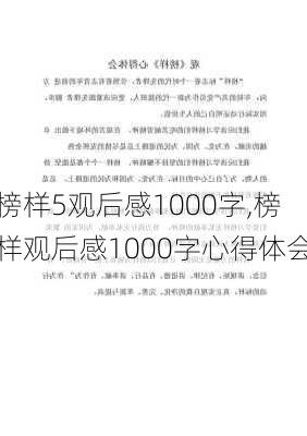 榜样5观后感1000字,榜样观后感1000字心得体会