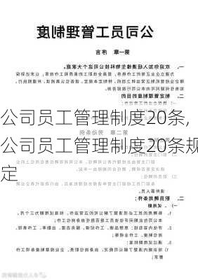 公司员工管理制度20条,公司员工管理制度20条规定